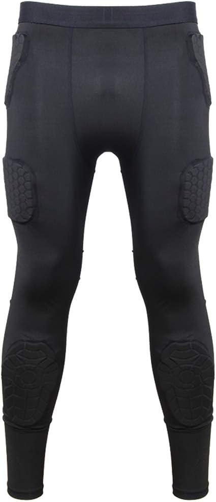 Men’s Padded Compression Pants Athletic Leggings Protective Tight with 7 Pad Football Grigle Hip Thigh Knee Protector : Sports & Outdoors