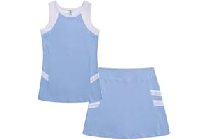 GRANDWISH Girls Tennis Golf Dress Girls Tank Top and Tennis Golf Skirt with Built-in Shorts Outfit Set