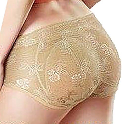 Hengguang Women's Sexy Padded Butt Lifter Panty Lace Design Bottom Underpants Apricot XXL