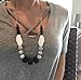 Baby Teething Necklace for Mom, Silicone Teething Beads, 100% BPA Free (Black, White, Gray, Black)