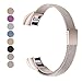 Konikit Metal Bands Compatible for Fitbit Alta,Fitbit Alta HR&Fitbit Alta Ace Milanese Loop Stainless Steel Replacement Accessories Wristband Small Large Women Men Silver Black Gold Colorful Champagne