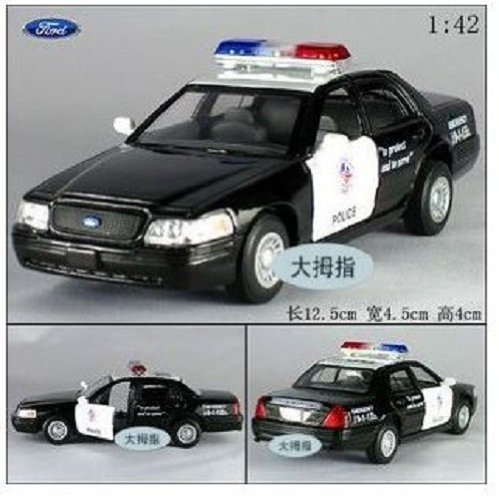 Brand New Ford Crown Victoria Police Interceptor 1:42 Diecast Model Car Black Toy B307