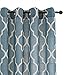 Quatrefoil Linen Curtains - Lattice Moroccan Tile Printed Curtain Panels/Drapes for Bedroom/Living Room Window/Patio Door - 95 inch Long - (Blue, Set of 2 Panels)
