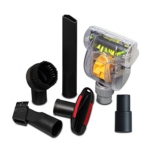ECOMAID Universal Vacuum Cleaner Attachments Accessories Cleaning Kit for 1 1/4" inch & 1 3/8" inch Standard Hose - Crevice, Upholstery Brush, Dust Brush Tool and Adapter 6pcs
