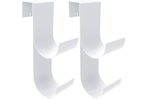 2 PCS Pool Fence Hooks for Pool Equipment- White Heavy Duty Fence Hooks for Pool Poles- Slipe-on Fence Hanger for Pool Hose P