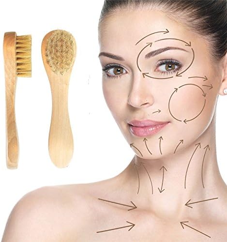 2 Packs Facial Cleaning Brush, Facial Exfoliating Brush, Skin Care and Facial Scrub Brush with Natural Soft Bristles