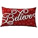 FOOZOUP Pack of 2 Christmas Pillow Cases Rectangle Cotton Linter Home Decor Clearance Cushion Cover for Sofa Couch 12 X 20 Inches