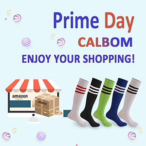 image for Calbom Soccer Team Socks Stripe Back to School Gift, Unisex Cosplay Kn