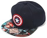 BIOWORLD Marvel Captain America Logo Sublimated Bill Navy Snapback Cap Hat