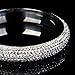 Silver White Stainless Steel Crystal Bangle Bracelet - Size 2-10/16 Large - Paved with Crystal