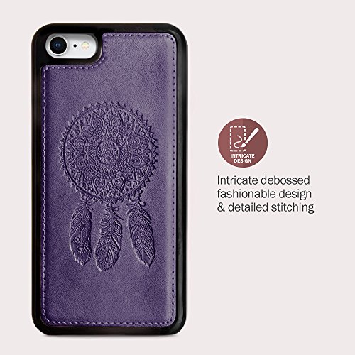 image for iPhone 8 Wallet Case, iPhone 7 Case, Slim PU Leather Embossed Design w