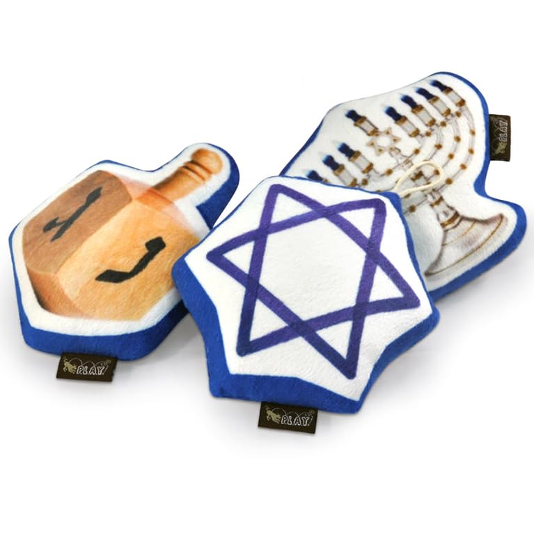 P.L.A.Y. Pet Lifestyle and You - Hanukkah Set - Push Toy for Cats and Dogs - Chanukkah, Hanukkah Set of three