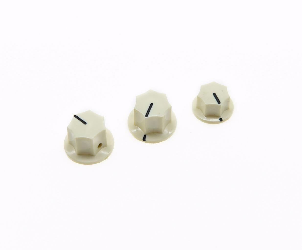 Dopro Set of 3 Aged White Brass Insert USA Spec 1/4" Jazz J Bass Knobs