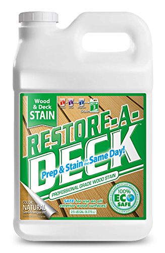 Restore-A-Deck Wood Stain for Decks, Fences, & Wood Siding - Semi-Transparent (2.5 Gallons, Natural)