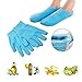 Pinkiou Moisturizing Gloves Socks Set Gel Spa for Moisturize Soften Repairing Dry Cracked Hands Feet Skin Care Silicone inside-Bluethumb 4