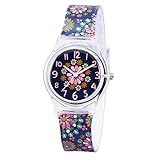 Zeiger Kids Children Girls Women Teen Watch Time Teacher Watch with Silicon Band(Black small Floral)
