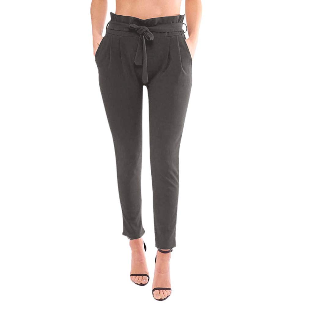 RAINED-Womens Belted Cargo Pants High Waist Ankle Pants ...