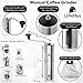LimeHus Manual Coffee Grinder - Adjustable, Quiet Mechanism with Conical Ceramic Burr Mill - Precision Grinding, Powder to Coarse Grounds - Use with Any Coffee Maker - Modern, Brushed Stainless Steel