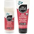 All Good Baby & Kids Mineral Face & Body Sunscreen - UVA/UVB Broad Spectrum, Coral Reef Friendly, Water Resistant, Zinc Oxide - SPF 50 Butter Stick & SPF 30 Lotion