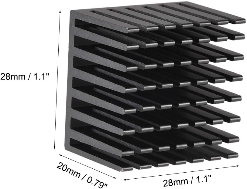 sourcing map Electronic Radiators Heatsink for MOS GPU IC Chip Black 28 x 28 x 20 mm 10pcs, 28x28x20mm - Image 3