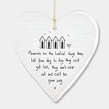 East of India Memories Wobbly Hanging Heart Porcelain Ornament 10cm view 1