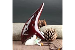 LANDTOM， Ocarina Professional 12 Holes Alto C Ceramic instrument with perfect tune bright (brown)