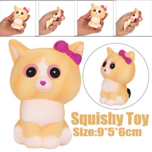 image for Squishy Toy, ZOMUSAR Squeeze Bow Cat Cream Bread Scented Slow Rising T