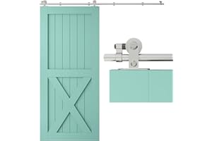 6FT/183CM Sliding Door Track Kit, TSMST Internal Stainless Steel Sliding Barn Wood Door Hardware System for Single Door