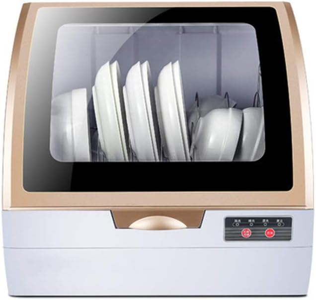 JILEIYMX Compact Countertop Dishwasher, Freestanding Table Top Dishwashers Automatic Portable Mini Dish Washer in Stainless Steel White