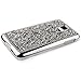 Galaxy S5 Case, ikasus Shiny Sparkle Bling Glitter Handcraft Crystal [Rhinestone Diamond] Hard Plastic Plated Slim Case Cover Full Cover Protective Case for Samsung Galaxy S5 / Galaxy SV i9600 (Sliver)
