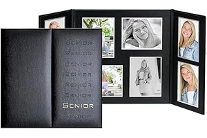 Tyndell Achievement Folio 8-Opening 4x5/5x4 Black w/Senior Silver Embossing by TAP(r) - 4x5