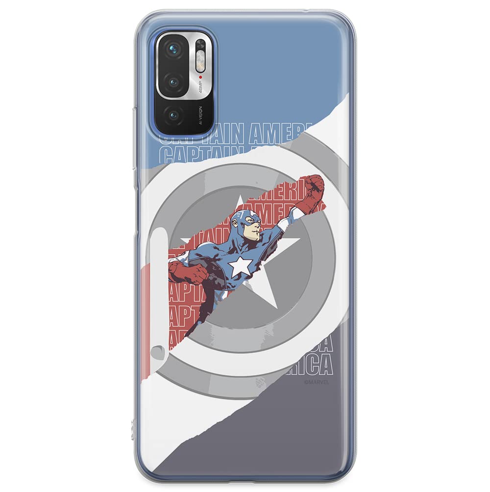 ERT GROUP mobile phone case for Xiaomi REDMI NOTE 10 5G / POCO M3 PRO original and officially Licensed Marvel pattern Captain America 013 adapted to the shape of the mobile phone, case made of TPU