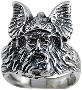 Sterling Silver Winged Helmet Thor Viking Ring Size 9