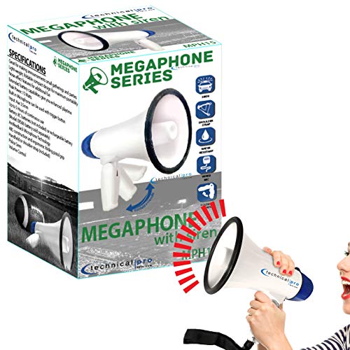 image for Technical Pro Megaphone MPH15 Speaker PA with Up to 500 Yard Range for