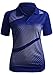 CLOVERY Golf Wear Two Tone Collar Short Sleeve Basic Polo Top Cobalt Medium