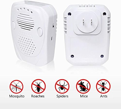 Plug-in Ultrasonic Mice Repellent Electric Pest Control Against Mouse Insects Flies Ants Cockroaches Mosquitos-Pack of 2