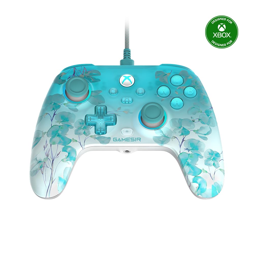Photo 1 of GameSir T7 Pro Floral Wired Controller for Xbox Series X|S, Xbox One, Windows 10/11 & Steam, Hall Effect Sticks & Triggers, 2 Back Buttons, Dynamic RGB, Floral Matte Design, Ergonomic, 3.5mm Audio