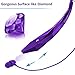 Rymemo Bluetooth Headphones, Shine Like Diamond Surface Wireless Bluetooth Headset Sports Earphones w/Mic HD Stereo In Ear Earbuds for Gym Running Workout Headsets, Purple