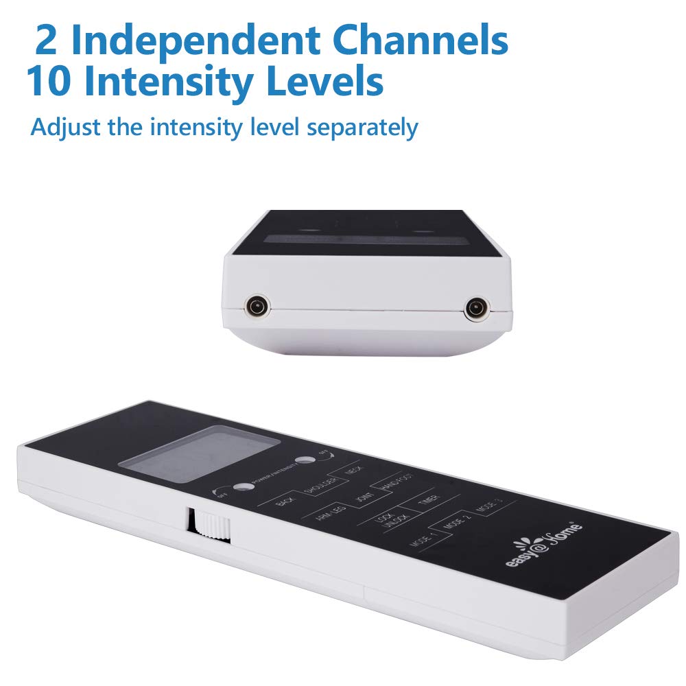 Easy@Home TENS Unit Muscle Stimulator, Electronic Pulse Massager,EMS TENS Machine,Pain Relief Therapy Pain Management Device,Backlit LCD Display, OTC Home Use - FSA Eligible Handheld, EHE010