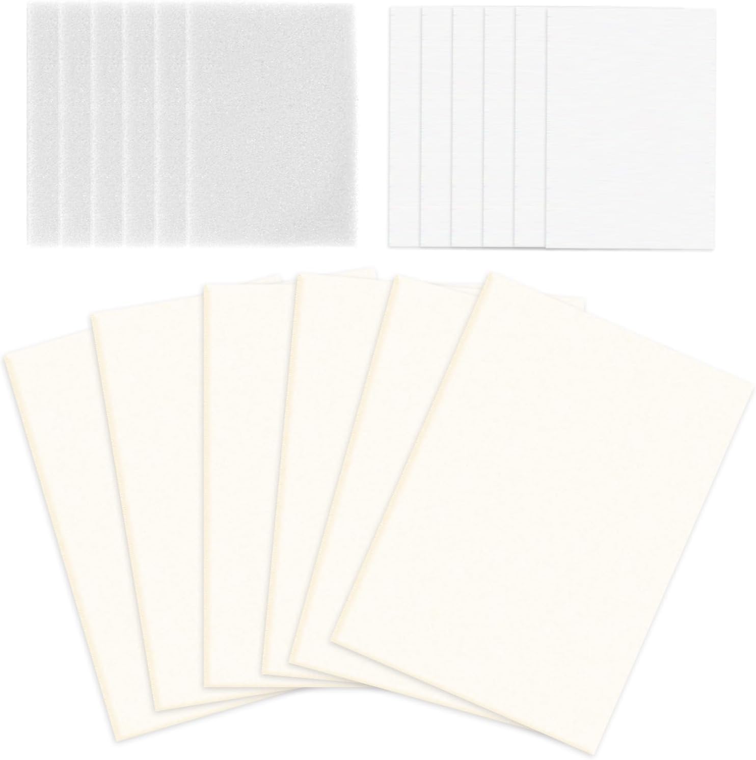 wisedry Flower Press Accessories, 6 PCS Natural Fiber Blotting Paper, Lining Paper, and Foam Sheets, 10 x 6 inch (25.4 x 15.2 cm)