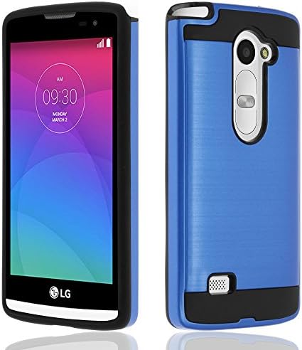 LG Leon Case, ZeopoCase 2-Piece Style Hybrid Shockproof Hard Case Cover for LG Leon/ Tribute 2 (LS665)/ Destiny L21G/ Power L22C/ Risio (Blue)