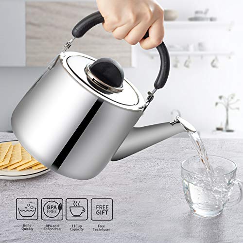 MMAX Stainless Steel Tea Kettle Stovetop Whistling Teakettle Teapot