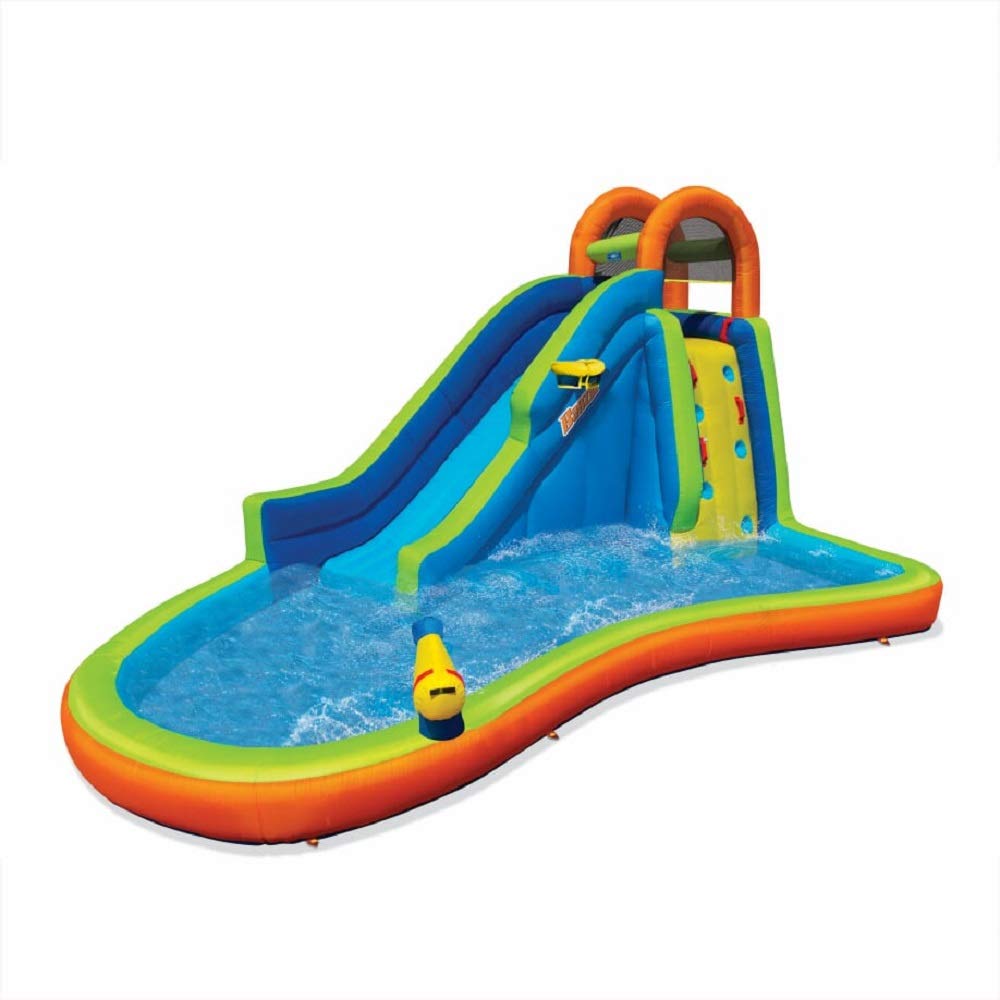 Photo 1 of **SELLING FOR PARTS AS PARTIAL SET **WATER DAMAGE PACKAGE**BANZAI Big Blast Water Park, Length: 14 ft 5 in, Width: 10 ft 7 in, Height: 7 ft 11 in, Inflatable Outdoor Backyard Water Slide Splash Bounce Climbing Toy