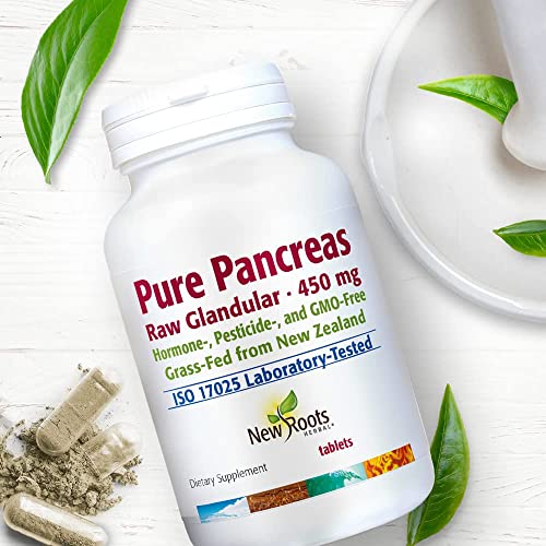 New Roots Herbal Pure Pancreas (30 Tablets) Raw Glandular · 450 mg