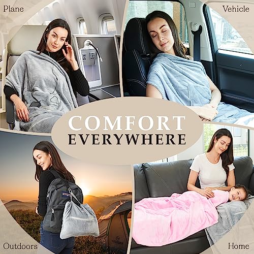 Travel Blanket Airplane Compact Best Airplane Blanket For Women & Men