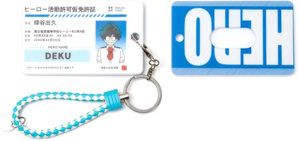 HongG Special Anime My Hero Academia ID Card Badge Holder with Leather Wristband and Key Ring Id Badge Clip Holder Acrylic Card Holder(None H01)
