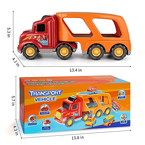 Temi toys for 1 2 3 4 5 6 year old boys,5 in 1 carrier truck