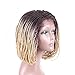 HAIR WAY Lace Front Braided Wigs Bob Style for Black Women Glueless Short Bob 3x Box Braided Lace Bob Wigs with Baby Hair for Daily Wear Half Hand Tied 12inches #4/613