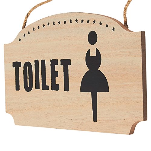 Juvale Set Of 2 Wooden Rustic Restroom Signs Hanging Rope