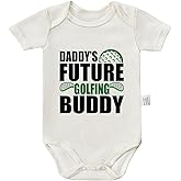 NeulaChic Daddy's Future Golfing Buddy Bodysuit, Baby Boy Outfit, Boys Girls Short Sleeve Jumpsuit Outfits 0-24 Month